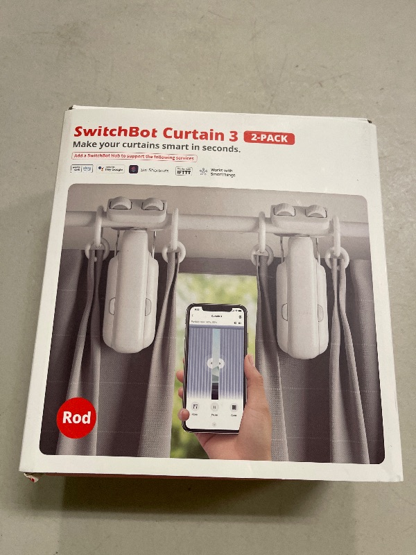 Photo 1 of SwitchBot 2025 Automatic Curtain Opener 3 Rod-Bluetooth Remote Control, WiFi&Smartphone Control, Upgraded High-Performance, Add Hub to Compatible with Alexa, Google Home, HomeKit