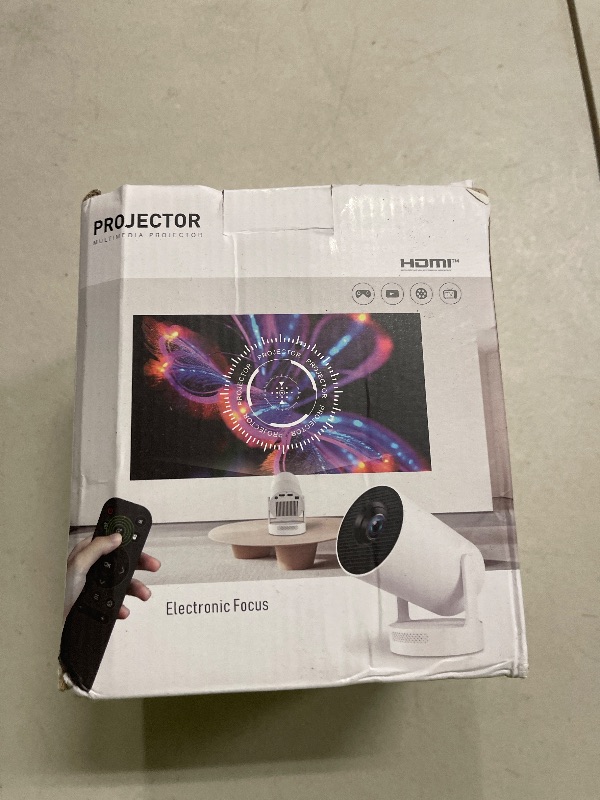 Photo 1 of [Electric Focus]Mini Portable Projector with 4K Support, Bluetooth 5.4 WIFI6, 5watt Sound Base Speaker, 260 ANSI, Android 11, 210° Rotation , Auto Keystone Correction Video Projector HY300 PLUS