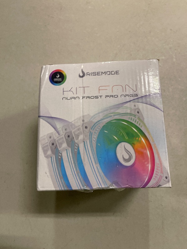 Photo 1 of 3X Computer Case Cooler Fan - Rise Mode USA - Aura Frost Pro White -120mm - ARGB - 5v Motherboard - Remote Controller