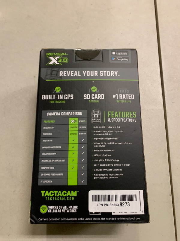 Photo 1 of TACTACAM Reveal X Gen 3.0 Cellular Trail Camera: Auto Connect 4G LTE, 4K Photo, 1080p Video, Low-Glow IR Flash, No SD Card Needed, Long Battery Life – Best Hunting, Game & Property Monitoring Camera