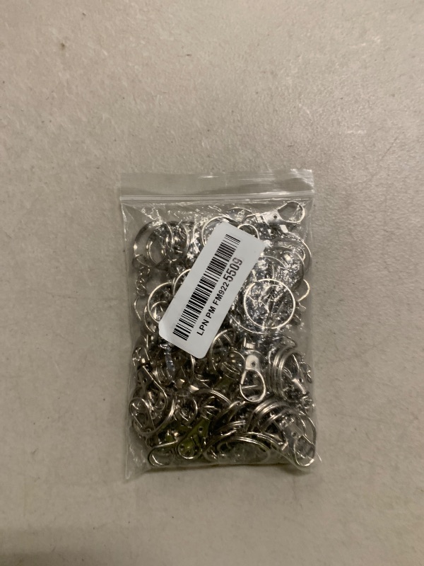 Photo 1 of 100 Pcs Swivel Snap Hook and Key Rings with Chain and Jump Rings for Keychain Lanyard DIY Jewelry Crafts Accessories(50 Lanyard Snap Hooks+50 Key Ring with Chains)