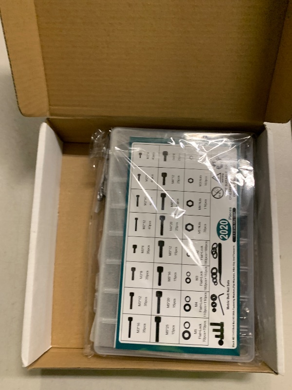 Photo 1 of 2024 Pcs Metric Screw Assortment, Bolts and Nuts Assortment Metric Machine Screw Assortment M2 M3 M4 M5, 12.9 Alloy Steel Black Zinc Plated Hex Socket Head Screws Nuts Bolts and Washers Set