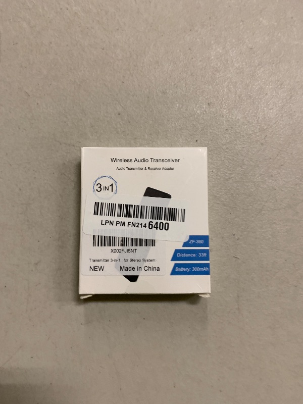 Photo 1 of 2026 Upgraded Bluetooth 5.3 Transmitter 3-in-1, Portable Wireless Rechargeable Transceiver Adapter for TV PC, Stereo Audio Receiver for Car Speaker System