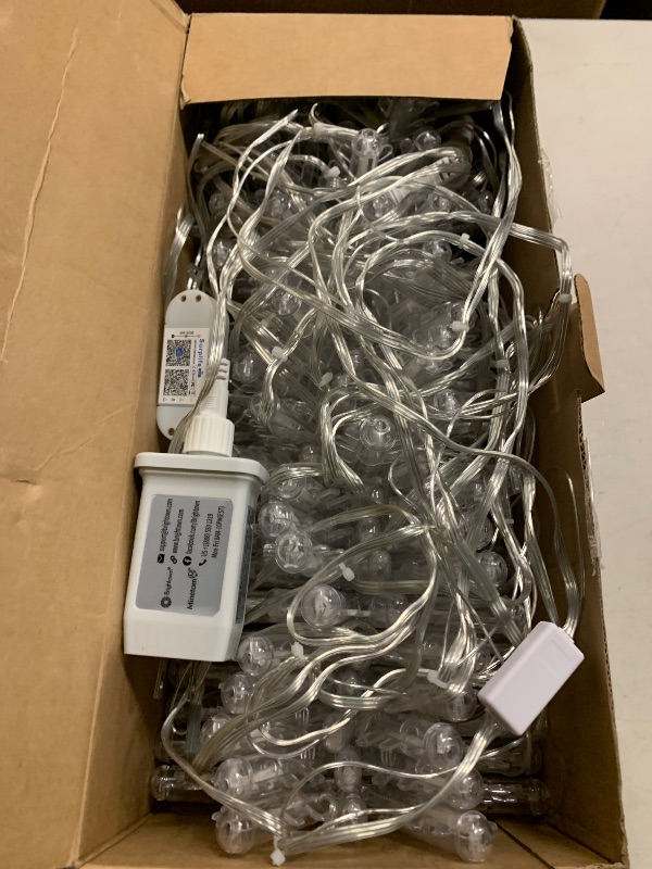 Photo 1 of Brightown Smart Christmas Snowflake Lights, 36ft 288LED with 24 Drops Outdoor Icicle Lights with Music Sync & APP Control, Waterproof Connectable, 80+ Scene Modes for Roof, Yard, Window, Patio