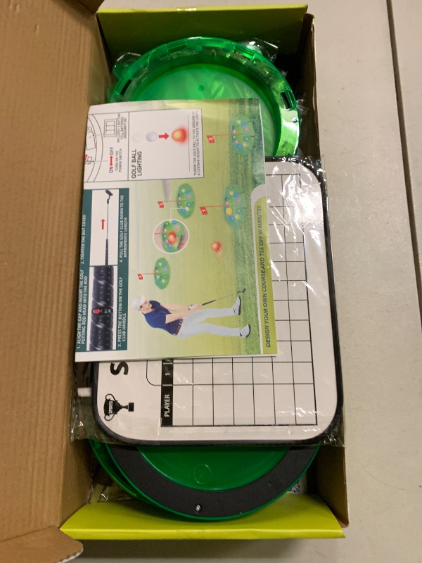 Photo 1 of Vatos  Golf Putting Game Set - Glow Mini Golf Toy with 4 LED Holes, 4 Balls(2 Glow), Extendable Putter,Build Your Own Course at Home Indoor Outdoor Family Fun Golf Gifts for Kids Adults Golfer