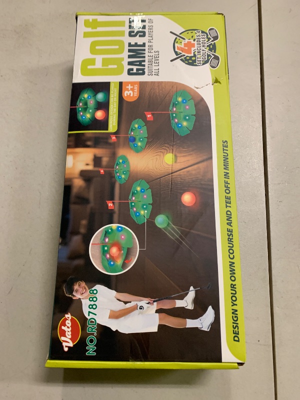 Photo 1 of Vatos  Golf Putting Game Set - Glow Mini Golf Toy with 4 LED Holes, 4 Balls(2 Glow), Extendable Putter,Build Your Own Course at Home Indoor Outdoor Family Fun Golf Gifts for Kids Adults Golfer