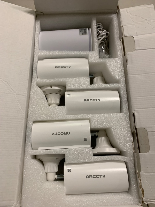 Photo 1 of ARCCTV Solar Security Cameras Wireless Outdoor, No Monthly Fee, 4-Camera Bullet Home Security System with Base Station, 2K Video, Local Storage, PIR Motion Alerts, Color Night Vision, Active Siren