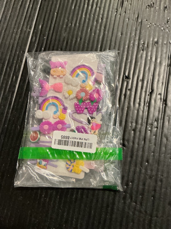 Photo 1 of 28 PCS Cute Hair Clips Fashion Girls Hair Accessories Flower Fruit Colorful Rainbow Candy Dessert Lovely Animal Barrettes Set Non-slip Metal Snap Pins for Girls Kids Teens Toddlers (Style E)