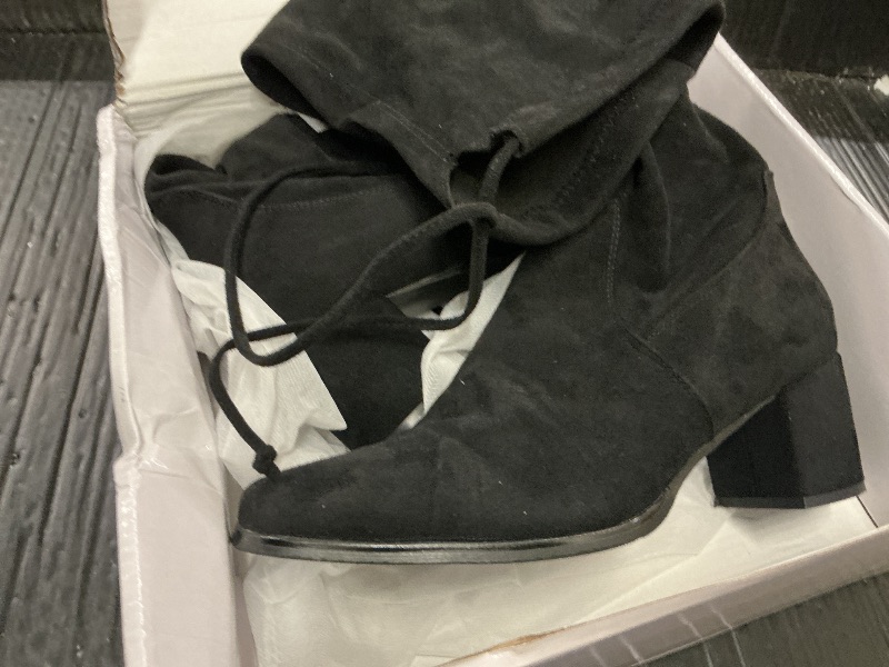 Photo 1 of 10.5.  Vipost Square Toe 2.5-inch Thigh High Boots, Suede Over the Knee High Boots for Women, Chunky Block Heel Long Tall Boot with Side Zipper, Fall Winter Fashion 2025