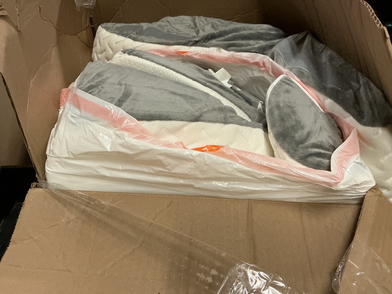 Photo 1 of 4PCS Orthopedic Bed Wedge Pillow Set for Sleeping, Post Surgery Foam Support Pillows for Back, Neck and Leg Pain Relief, Adjustable Triangle Pillow – Acid Reflux, GERD & Snoring Recovery, White Grey