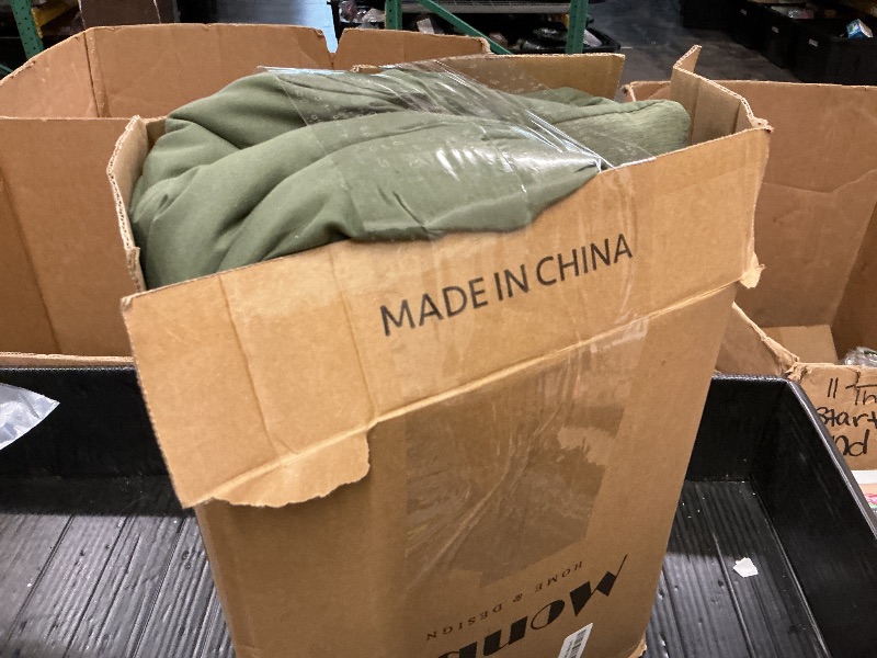 Photo 1 of Monbix Queen Comforter Set - 7 Pieces Cationic Dyeing Olive Green Bed in a Bag Queen Bedding Sets with Comforter, Sheets, Pillowcases & Shams, Reversible Bedding Comforters Sets