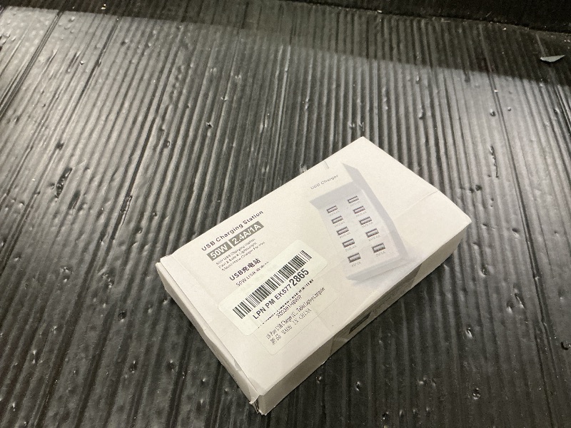 Photo 1 of 10-Port USB Charger Station, Smart Multiple Charging Block/USB Power Strip for Multiple Devices,Mobile Phones and iPads,Smart Watches Tablets (White)