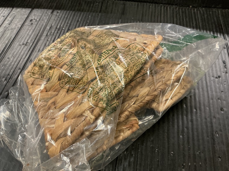 Photo 1 of 14" Mini Christmas Tree Collar, Hand Woven Hyacinth Christmas Tree Base, Rustic Farmhouse Style Tree Skirt, Suitable for Christmas Base Decorations On Desks, Offices and Bedrooms