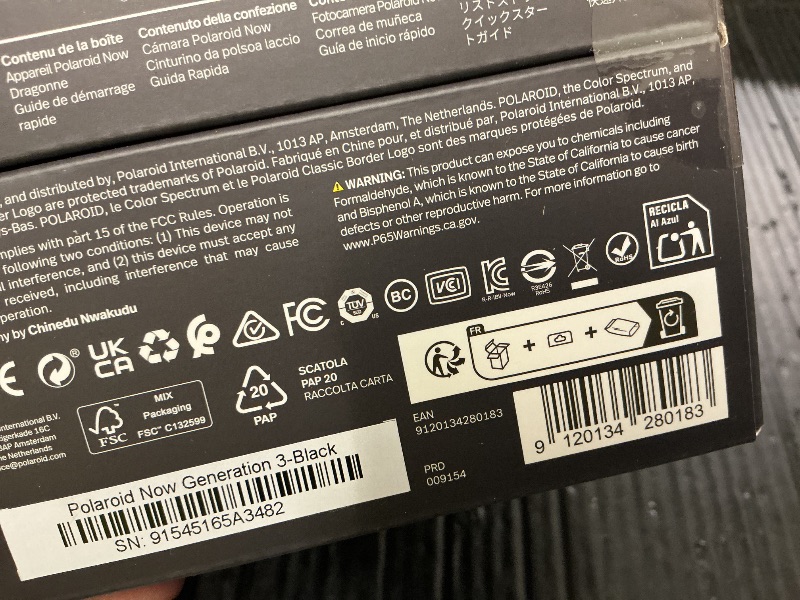 Photo 1 of Polaroid Now 3rd Generation I-Type Instant Camera + Film Bundle - Now Black Camera + 16 Color Photos (6560)