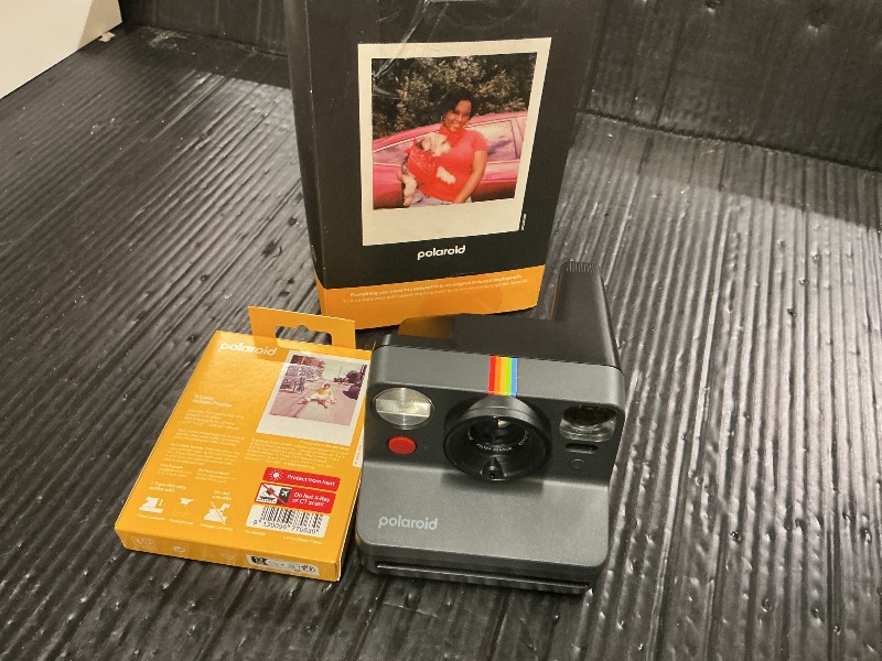Photo 1 of Polaroid Now 3rd Generation I-Type Instant Camera + Film Bundle - Now Black Camera + 16 Color Photos (6560)