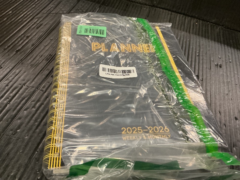 Photo 1 of 19 Months Planner, 2026 Weekly & Monthly Planner, 8.5"×11" Daily Weekly Monthly Calendar Planner, June 2025-Dec 2026 Organizers with Habit Tracker for School & Office, Colored Tabs, Stickers, Pocket, Ruler Bookmark-Black