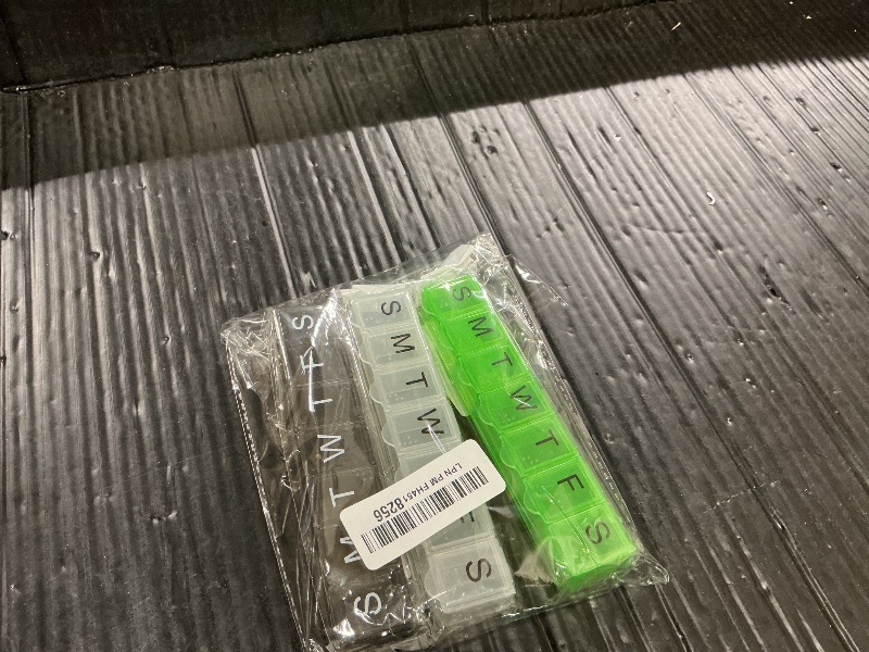 Photo 1 of 4 Pack Weekly (7-Day) Pill Organizer, 7 Days Pill Case Travel Daily Pill Box Portable Medicine Organizer and Planner with Compartment for Vitamins, Fish Oil, Supplements and Medication (4, Color)