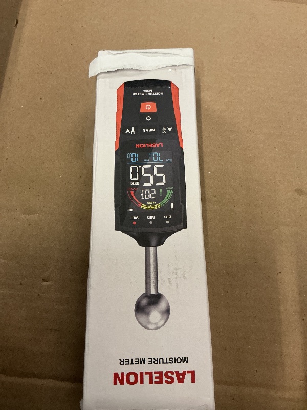 Photo 1 of LASELION MS04 Pinless Moisture Meter with Ball Probe for Non-Destructive Area Scans Ideal for Wood Walls and Construction Materials Customizable Humidity Alarms Built-in Flashlight