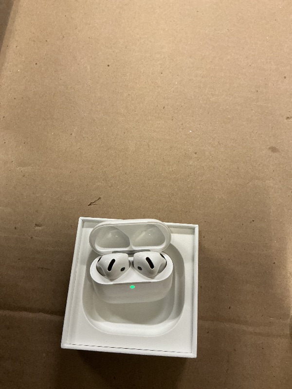 Photo 1 of Apple AirPods 4 Wireless Earbuds, Bluetooth Headphones, with Active Noise Cancellation, Adaptive, Transparency Mode, Personalized Spatial Audio, USB-C Charging Case, Wireless Charging, H2 Chip