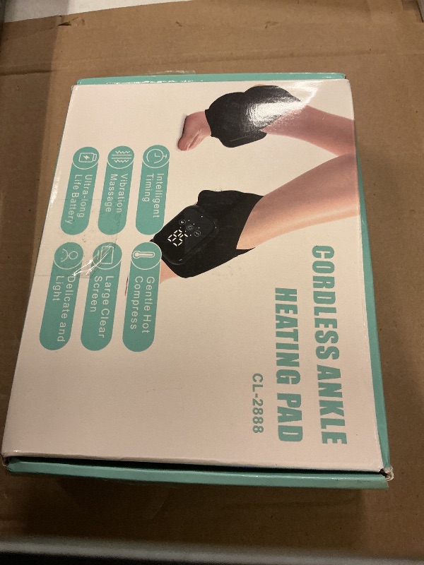 Photo 1 of 2PCS Cordless Ankle Heating Pads, Ankle Massager with Heat FSA Eligible Items List, Rechargeable Heated Foot Brace Wrap, 3 Vibration and Heating Modes, Auto Shut Off