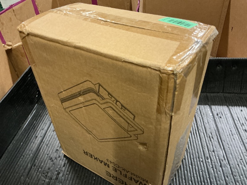 Photo 1 of 1200W Belgian Waffle Maker 4-Slice, Stainless Steel, 5 Browning Levels, Non-Stick Surfaces, Silver/Black, FOHERE - Perfect for Family Breakfasts (Black)