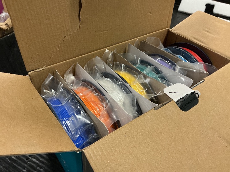 Photo 1 of 250g PLA Filament 1.75mm Bundle, SUNLU 3D Printer Filament Neatly Wound, Individually Vacuum Packed, 250g Spool, 8 Rolls, White+Red+Orange+Yellow+Green+Blue+Cyan+Purple