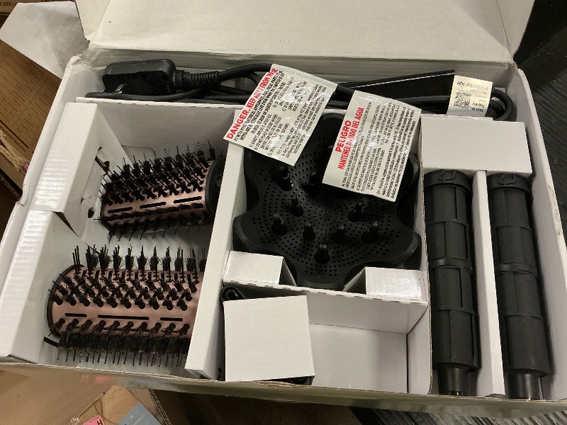 Photo 1 of Shark Hair Dryer | FlexStyle Hair Styling System | Portable & Powerful Blow Dryer Brush | Hair Curler & Volumizer | 6 Styling Tools Included | Best for All Hair Types | Black | HD440BK