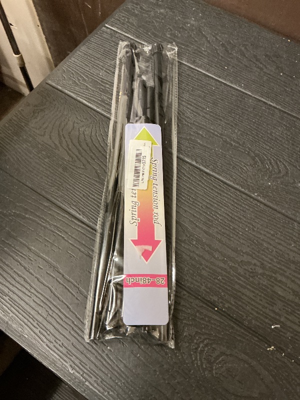 Photo 1 of 2 Pack Spring Tension Rods 28-43 Inches,5/8" Diameter Black Spring Load Adjustable Expandable,Small Short Tension Curtain Rod for Windows,Kitchen,Doorway,Bathroom,Cupboard Bars