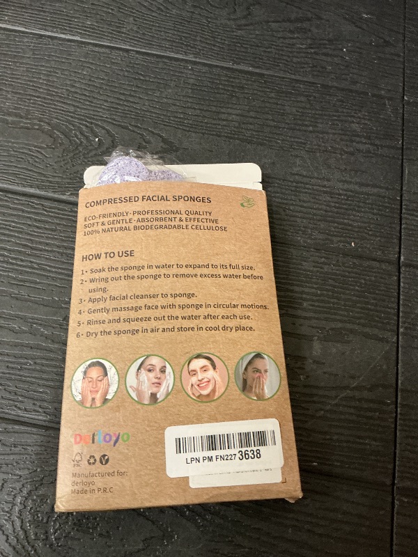 Photo 1 of 100-Count Compressed Facial Sponges, Heart Shape Face Sponge for Cleansing, Natural Cosmetic Spa Sponges for Facial Cleansing, Exfoliating Mask (Purple Heart Sponges)