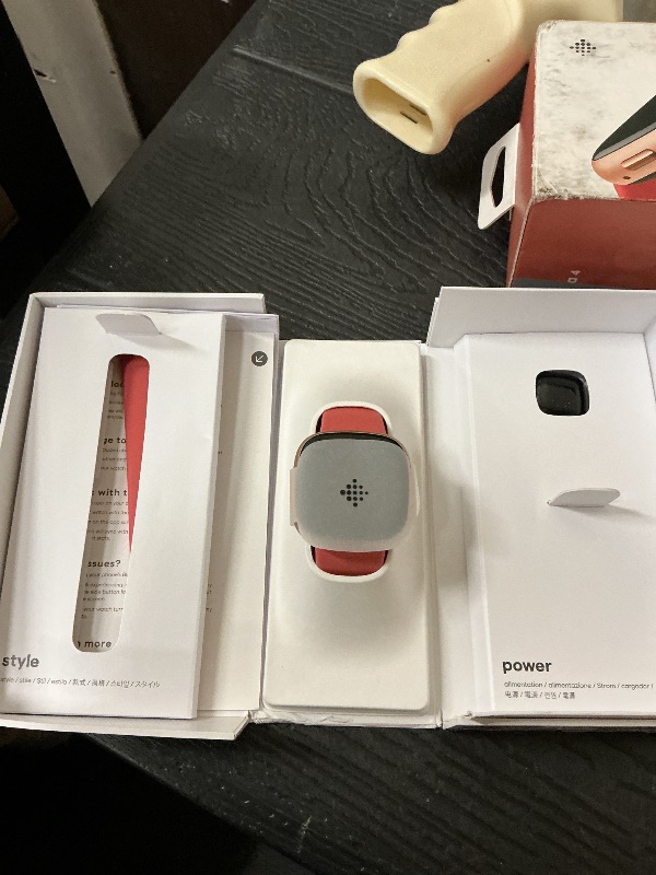 Photo 1 of Fitbit Versa 4 Fitness Smartwatch with Daily Readiness, GPS, 24/7 Heart Rate, 40+ Exercise Modes, Sleep Tracking and more, Pink Sand/Copper Rose, One Size (S & L Bands Included)