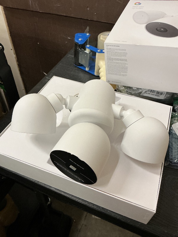 Photo 1 of Google Nest Cam with Floodlight - Outdoor Camera - Floodlight Security Camera, White, 1 Count (Pack of 1)