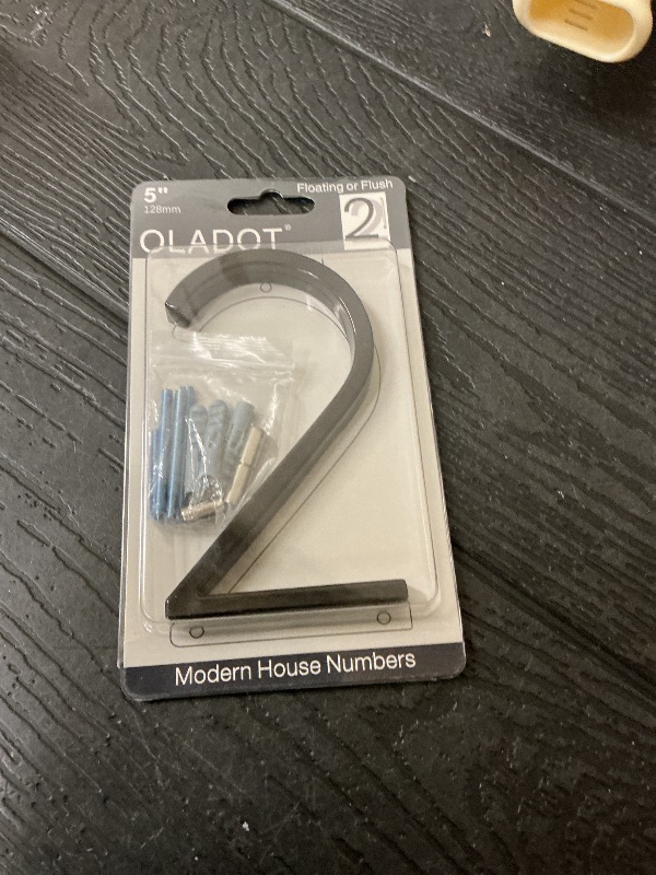 Photo 1 of 5" Stainless Steel Floating House Number, Metal Modern House Numbers, Garden Door Mailbox Decor Number with Nail Kit, Coated Black, 911 Visibility Signage (2)