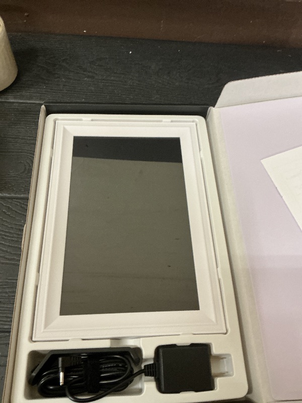 Photo 1 of Smart White Digital Picture Frame WiFi Send Photos from Your Phone 16GB Storage 10.1inch 1280x800 IPS Touch Screen Digital Photo Frame Auto-Rotate Wall Mountable Photo Picture Frame Digital