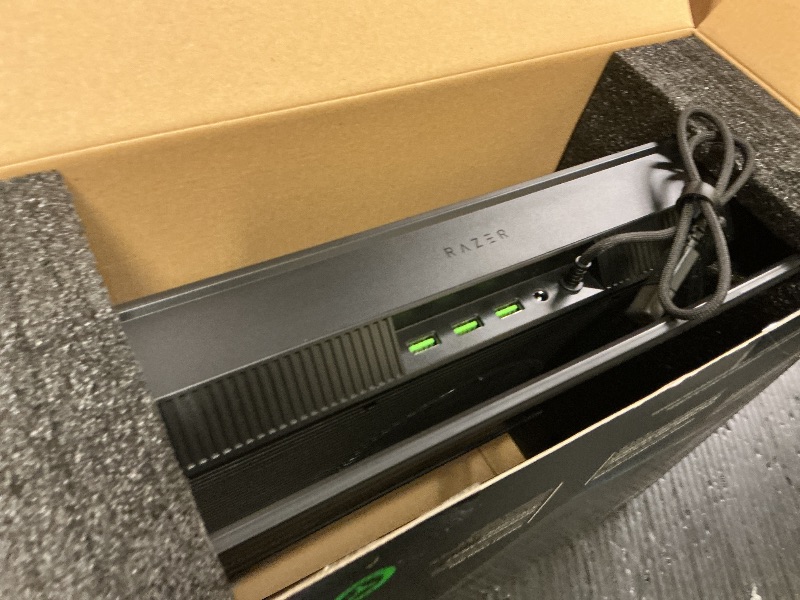 Photo 1 of Razer Laptop Cooling Pad: Adaptive Smart - Intelligent Fan Control - Airtight Pressure Chamber - Fits Most Laptops & Macbooks 14” to 18" - Preset & Custom Fan Curves - 3 Port USB Type A - Chroma RGB