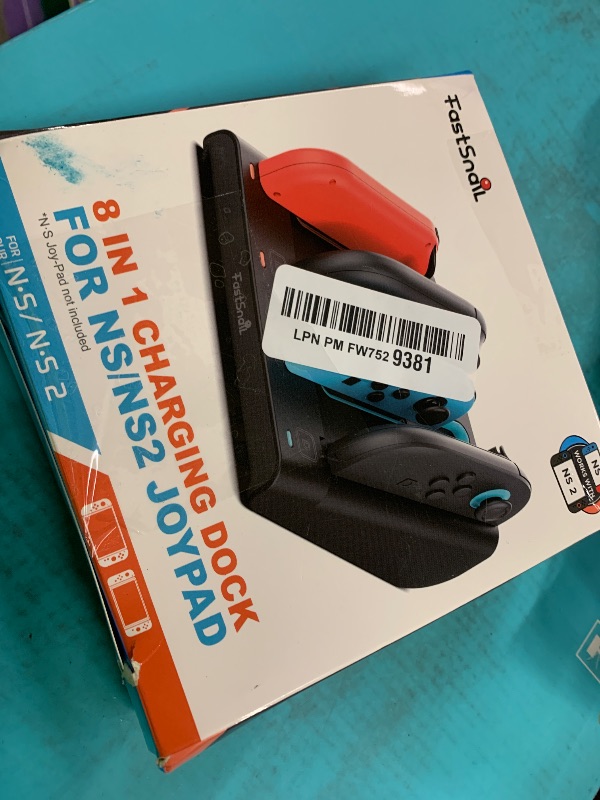Photo 1 of [Switch 1/2 Compatible] FASTSNAIL 8-in-1 Charging Dock for Nintendo Switch 2 & 1/OLED for Joy-Con 2, Dual-Direction Magnetic Fast Controller Charger Station Stand for Joycon 2/Joycon 1 (Black)