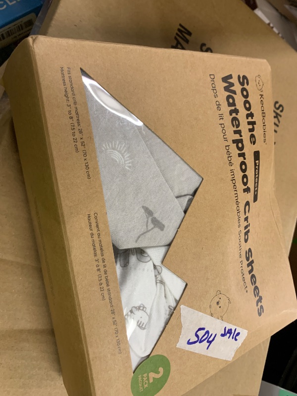 Photo 1 of 2-Pack Waterproof Crib Sheets for Boys, Girls - 52x28 Fitted Organic Cotton Baby Crib Sheets, Toddler Mattress Protector Cover, Washable, Soft & Durable Baby Bedding Essentials (Foxtrot)