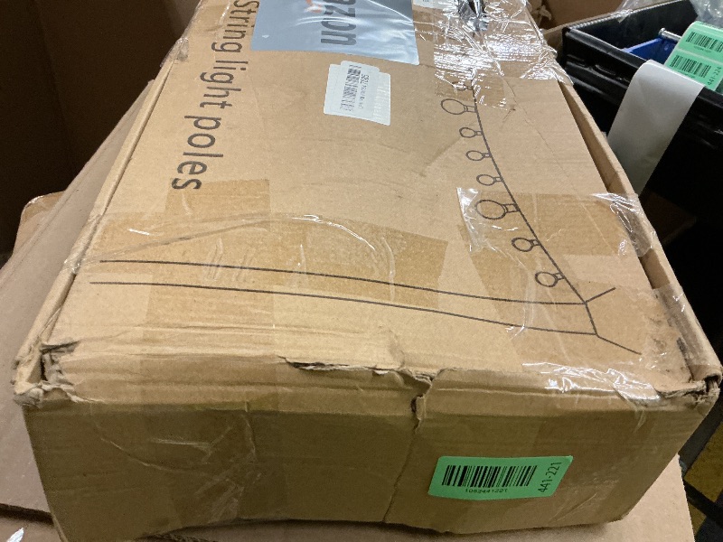 Photo 1 of 10Ft String Light Poles 4 Pack,Light Poles for Outside Lights,Outdoor with Fence Brackets Hanging Lights,Metal Stand Deck Patio Backyard