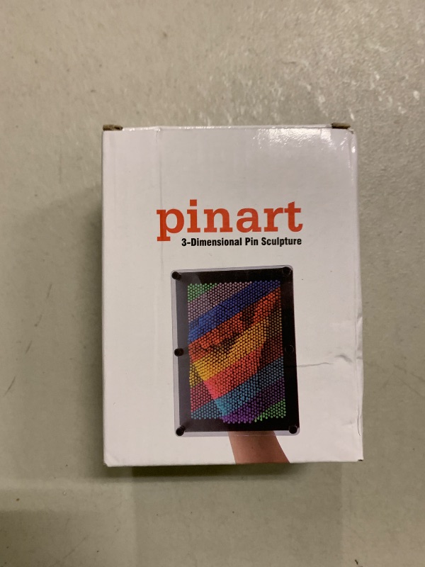 View 2 of 3D Pin Art Toy, Size 3.75” X 5” Unique Metal 3D Pin Art Board Impression Toy for Kids (Rainbow, Plastic)