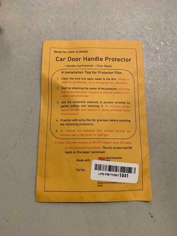 Photo 1 of 3M-5pcs Car Door Handle Cup Protector/Sticker/Guard, 3M-PPF(Paint Protection Film), Clear(Transparent), Anti Scratch, Universal Fit for Most Cars (Clear/5pcs)