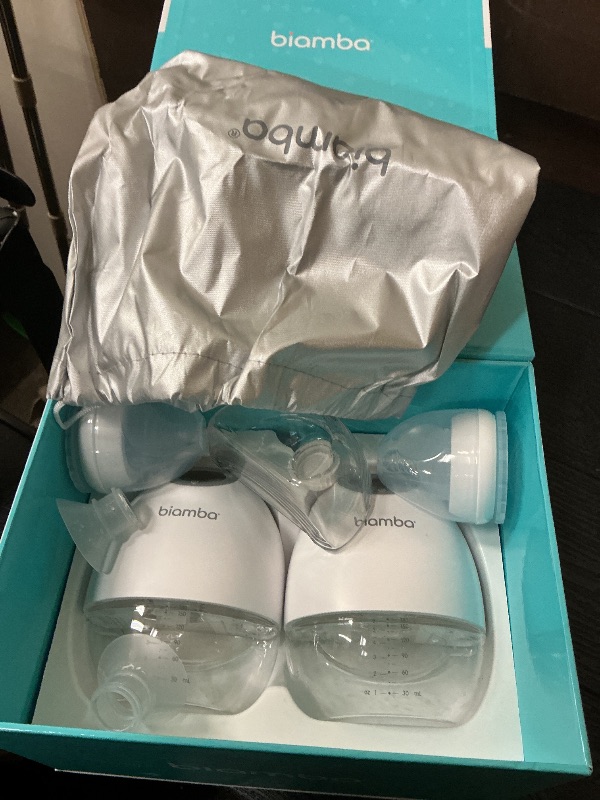 Photo 1 of Biamba Pump Pro Portable Breast Pump Hands Free - 180mL Capacity Wearable Breastfeeding Pumps with App Control, Electric Hands Free Breast Pumps with 3 Modes, 9 Suction Levels, Slim Design, Double