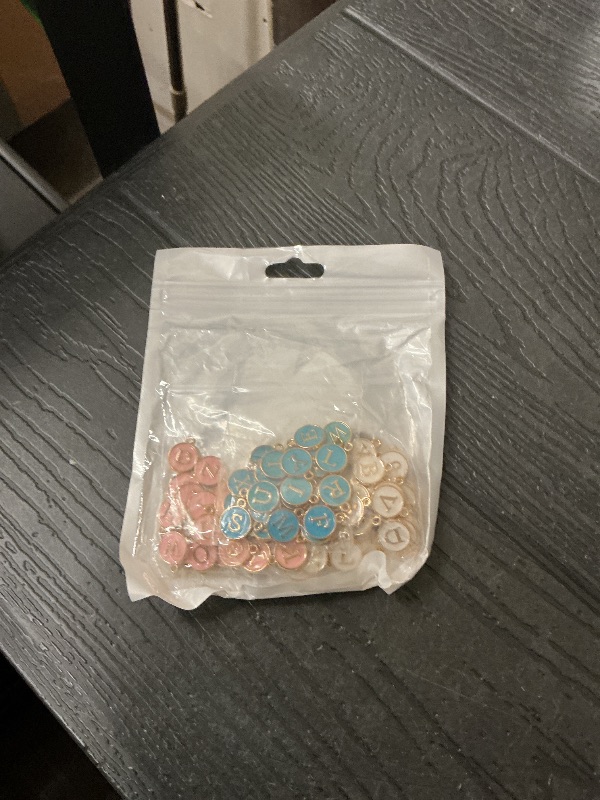 Photo 1 of 104 PCS Letter Charms for Jewelry Making - 4 Colors Metal A-Z Alphabet Charms for Bracelets, Necklaces, Earrings - Double Sided Initial DIY Jewelry Supplies