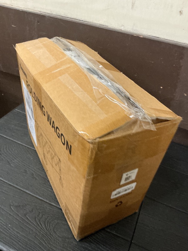 View 2 of 45.5" L Kitsure Collapsible Wagon - Heavy Duty Foldable Wagon with 440lbs Capacity, Adjustable Handle, Shopping Cart with Wheels for Camping, Groceries, Black, 45.5" x 24.0" x 38.0"