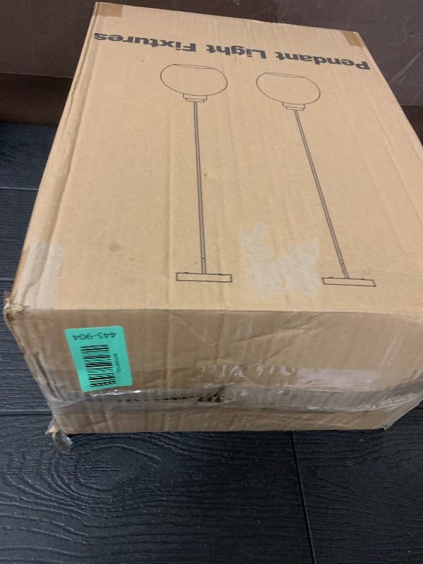 Photo 1 of 2 Pack 7.2-Inch Globe Pendant Lights, Mid Century Gold Pendant Light Fixtures, Globe Pendant Lights Kitchen Island with Milk Glass Shade Adjustable Hanging Fixture for Dining Room (Bulbs not Included)