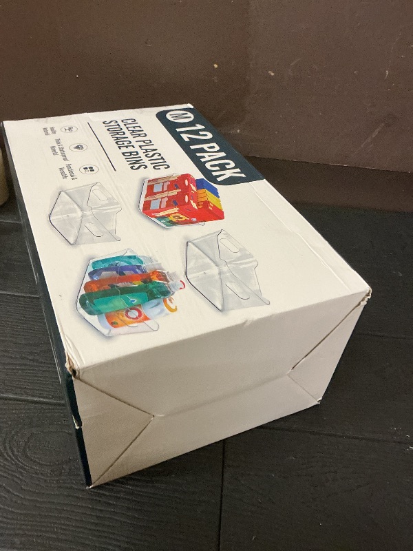 Photo 1 of 12 PACK Multi-Use Clear Plastic Storage Bins for Organizing w/ Labels - Home, Kitchen, Bathroom, Office, Pantry Cabinet Shelf Organizer Bins - SOHO Collection, RV, Fridge Organization Containers