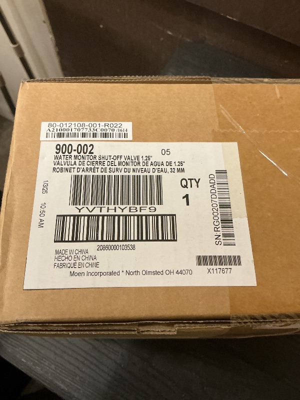 Photo 1 of Moen Flo Smart Water Monitor and Automatic Shutoff Sensor, Wi-Fi Connected Water Leak Detector for 1-1/4-Inch Diameter Pipe, 900-002