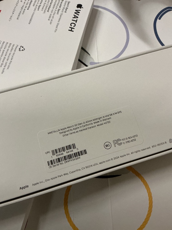 Photo 1 of Apple Watch SE (2nd Gen) [GPS 40mm] Smartwatch with Midnight Aluminum Case with Midnight Sport Band S/M. Fitness and Sleep Trackers, Crash Detection, Heart Rate Monitor, Retina Display