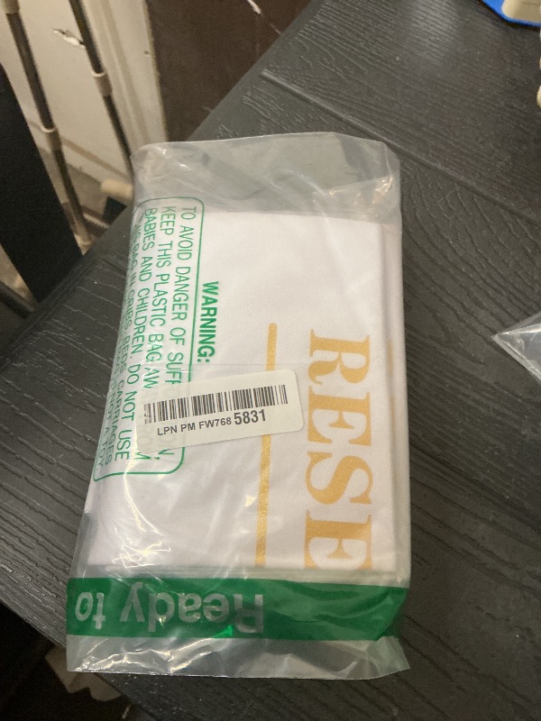 Photo 1 of 10 Pcs Reserved Chair Signs Cloth Church Placeholder Reserved Pew Signs Chair Reserved Seat Coverswith Printed Words For Weddings, Churches, Eceptions, Cinema,Celebrations, Parties and Events(White)