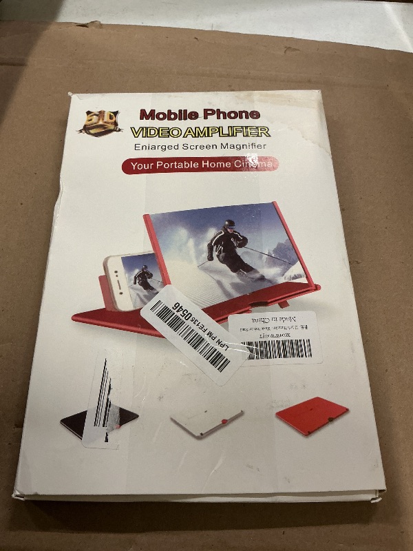 Photo 1 of 12-Inch Phone Screen Magnifier, Foldable 3D HD Mobile Phone Screen Amplifier with Pull-Out Design, Black Portable Movie Projector Stand