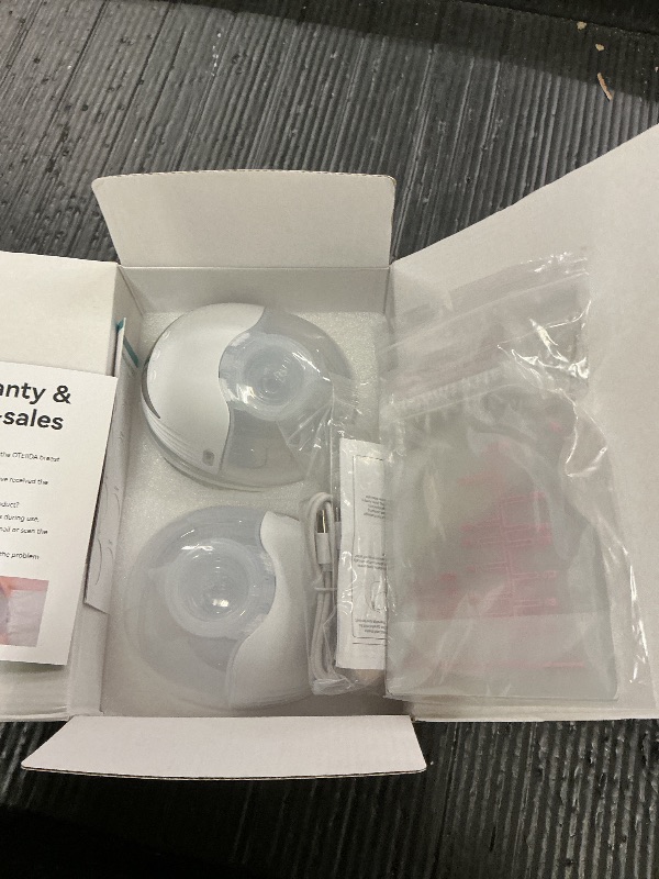 Photo 1 of Hands Free Breast Pump Wearable MY-375 - Strong Suction, Low Noise, Wearable Breastfeeding Pump with 4 Mode &12 Levels, Portable Electric Breast Pump 24mm - 19/21/Insert/Flange, 2 Pack (White)