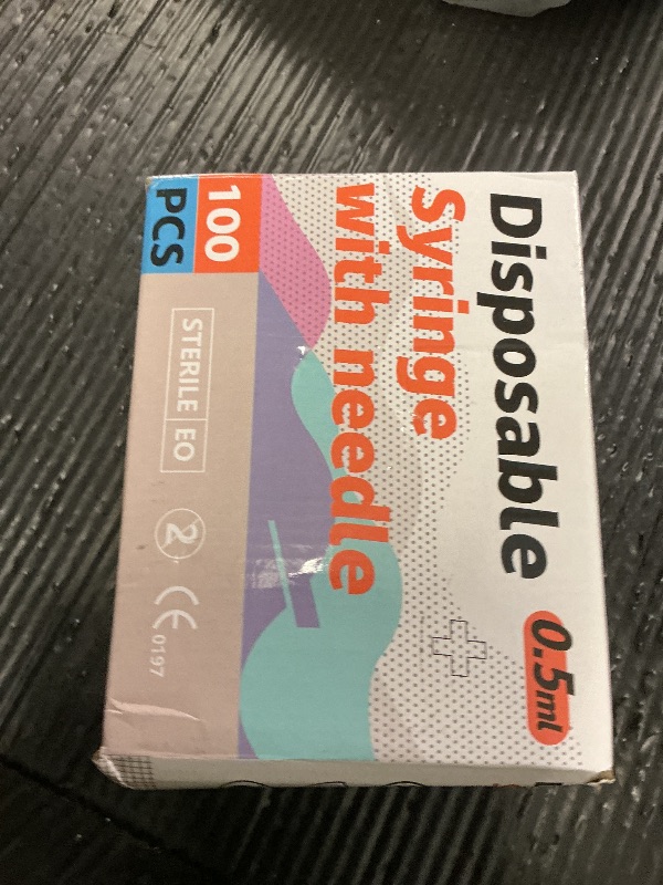 Photo 1 of 0.5ML Syringe, Lab Supplies Syringes 31G 5/16 Inch, Individually Wrapped, Pack of 100